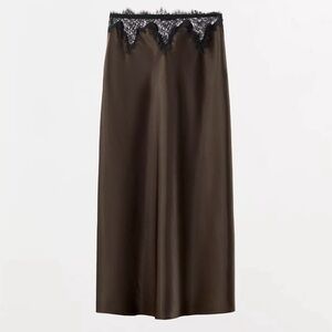 NWT Zara satin effect lace skirt small